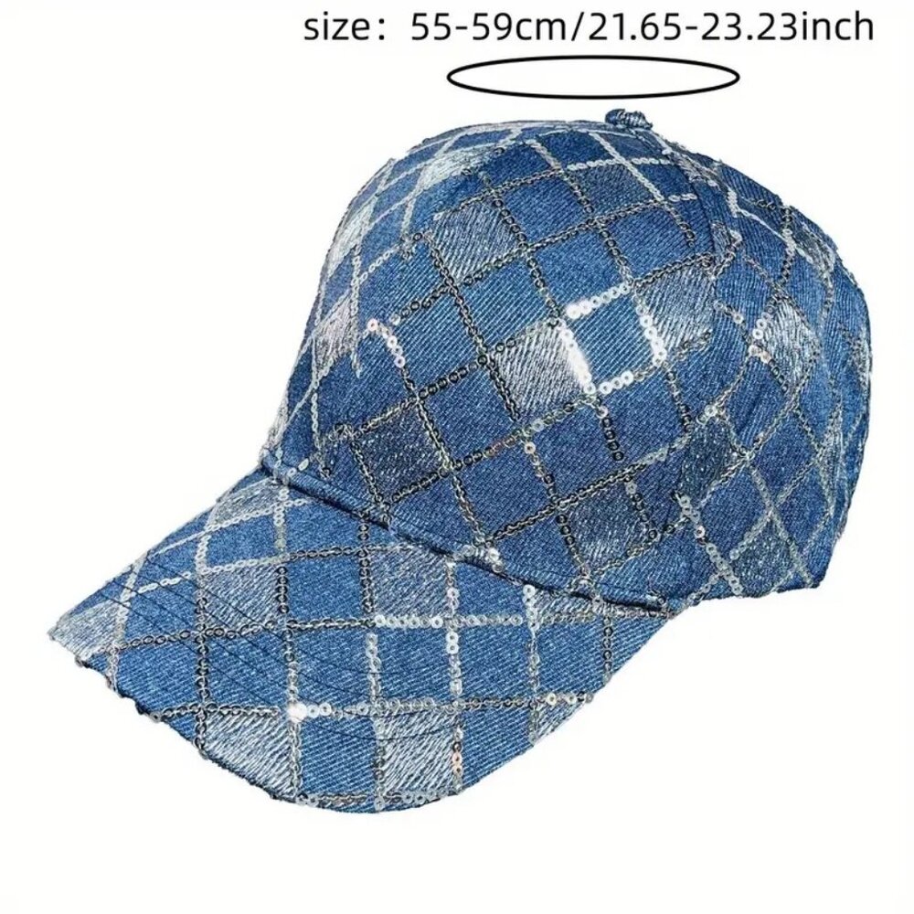 Sequin Grid Baseball Cap - image 3